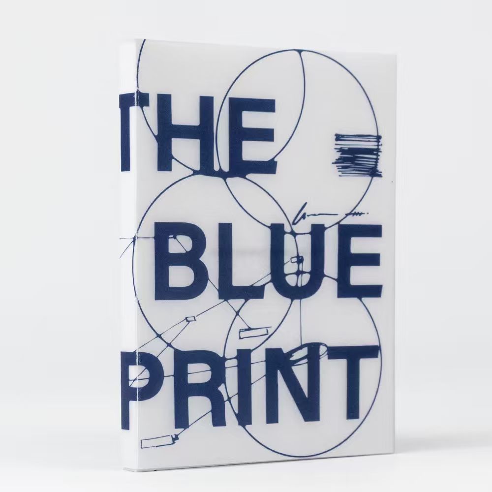 Book titled 'The Blueprint' with blue text on a white background