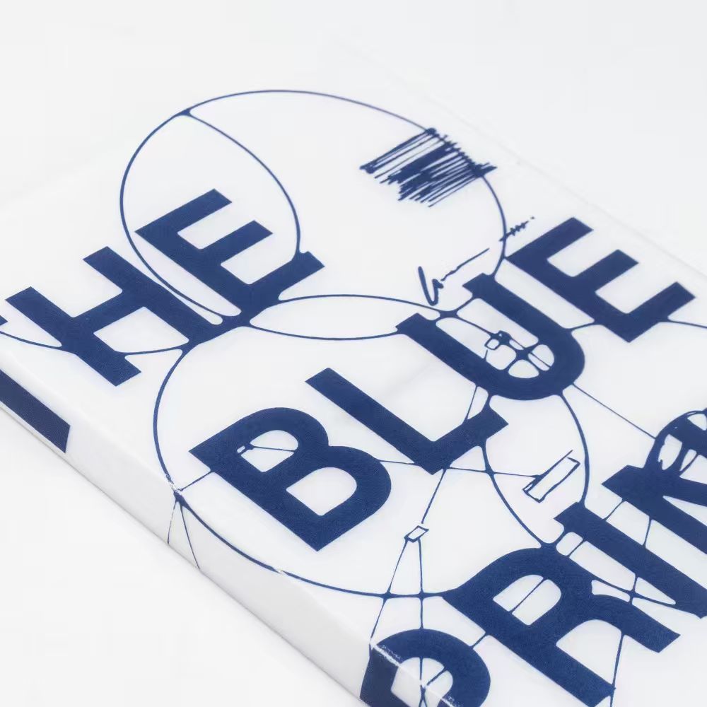 White surface with blue text and design, featuring 'The Blue Bird' branding.